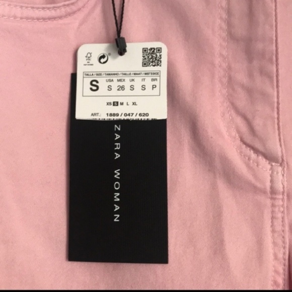 New Zara Light Pink Frilled Hem Trousers - Picture 7 of 7